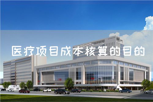 醫(yī)療項目成本核算的目的(圖1)